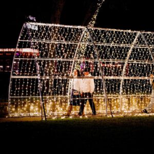 Couple in the tunnel of light